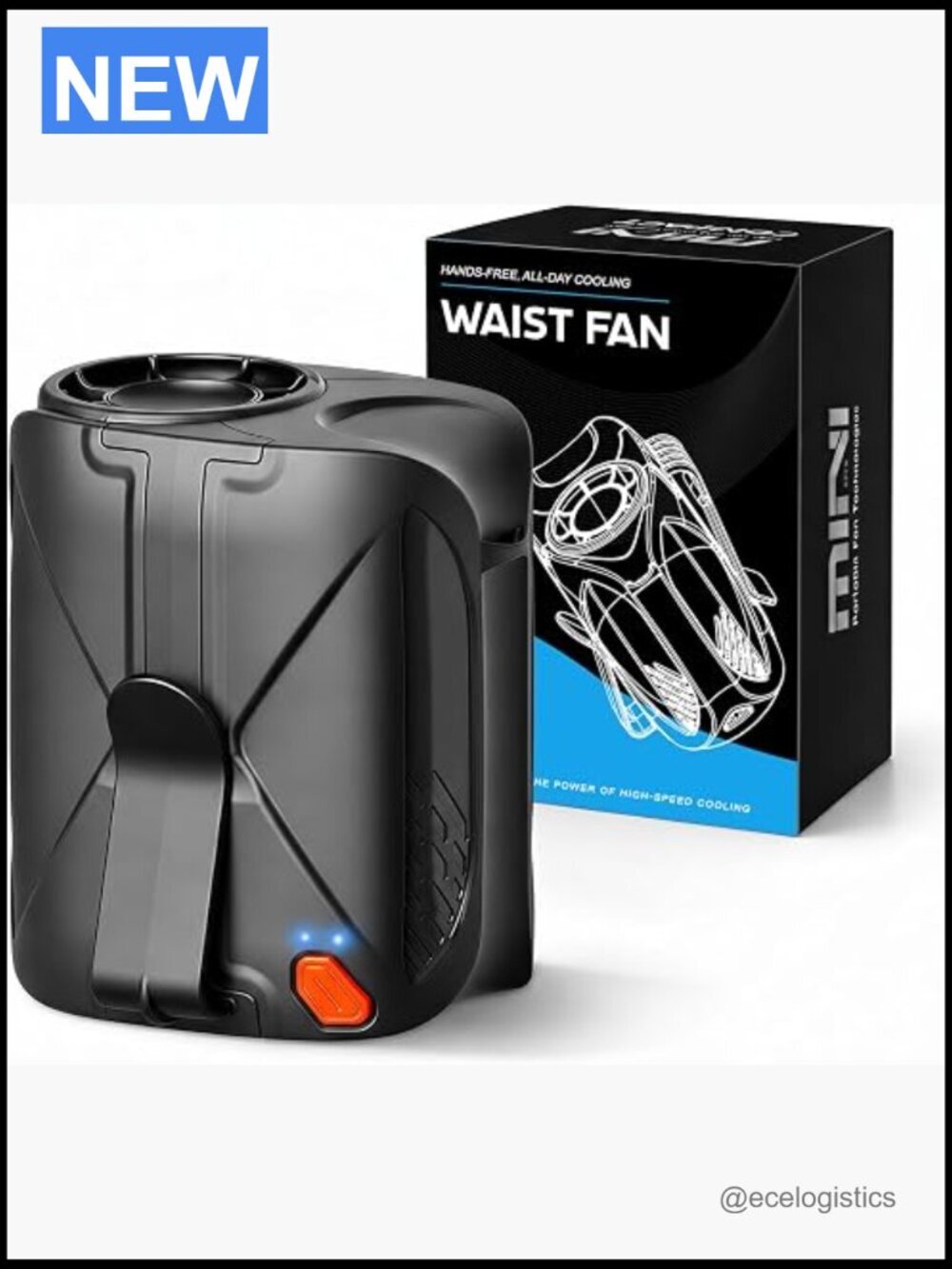 Hands-Free Wearable Clip-On Neck & Waist Fan 6-Speed Turbo 6000mAh